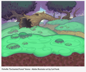 fantasy forest adobe illustrator fish tank environment